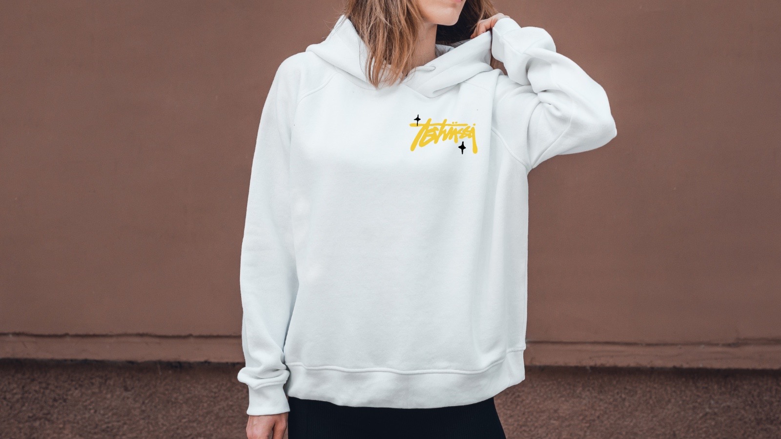 ZESTY weißes Hoodie Mockup